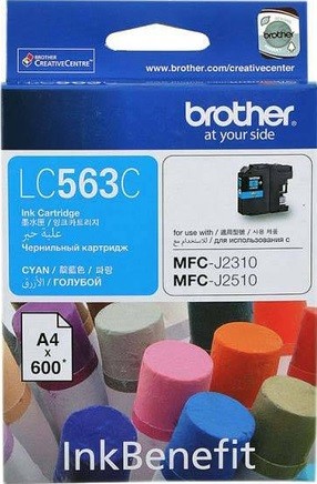 Картридж Brother LC-563C (LC563C) оригинальный для Brother MFC-J2510/ MFC-J2310, голубой, 600 стр.