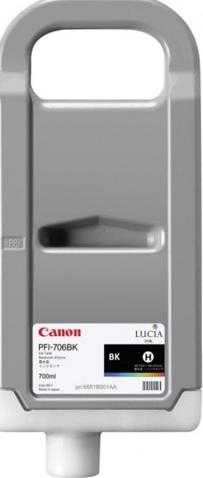 Canon PFI-706BK 6681B001 картридж для плоттера iPF8400SE/8400S/8400/9400S/9400. Чёрный. 700 мл.