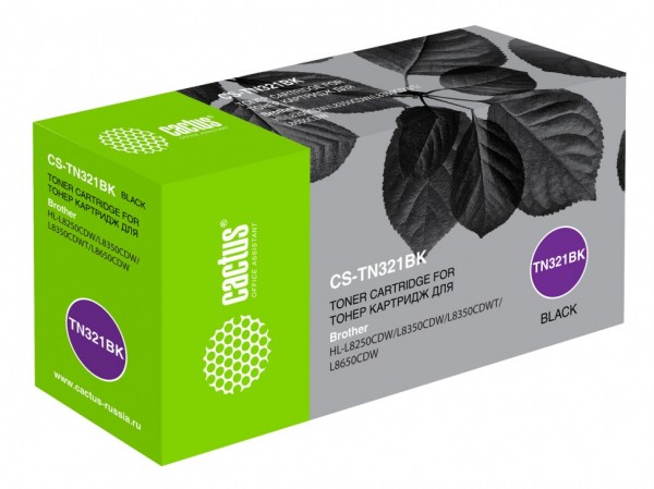 Картридж Cactus TN-321K (CS-TN321BK) для Brother HL-L8250CDN/ MFC-L8650CDW, чёрный, 2500стр.