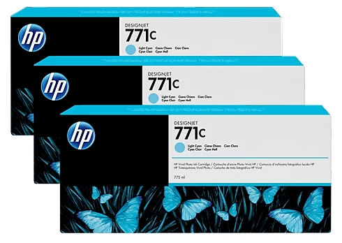 Картридж оригинальный HP 771С (B6Y36A), светло-голубой, 3*775 мл