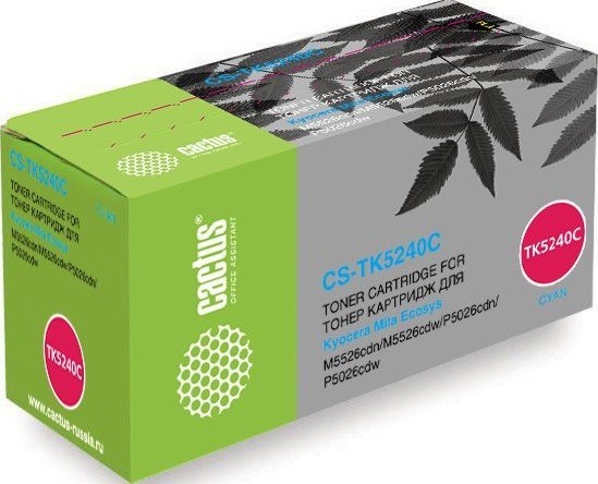 Картридж Cactus TK-5240C (CS-TK5240C) для принтеров Kyocera Ecosys M5526cdn/ M5526cdw/ P5026cdn/ P5026cdw голубой 3000 страниц