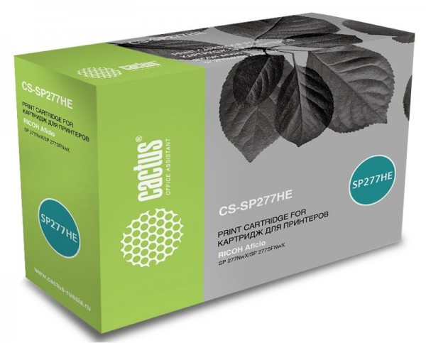 Картридж лазерный Cactus CS-SP277HE черный (2600стр.) для Ricoh Aficio SP 277NwX/SP 277SFNwX