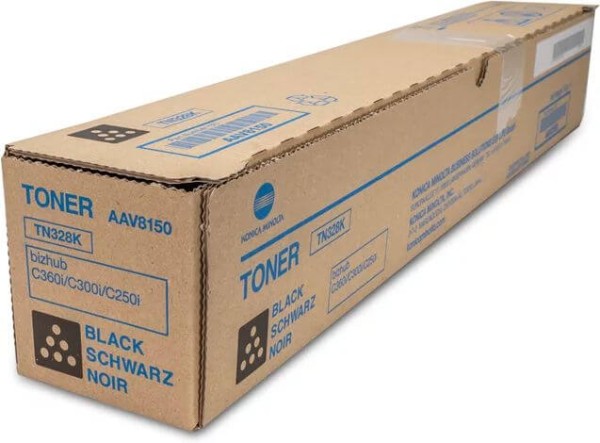 Картридж Konica-Minolta TN-328K (AAV8150) оригинальный для принтера Konica-Minolta C250i/ C300i/ C360i, черный, 28000 стр.