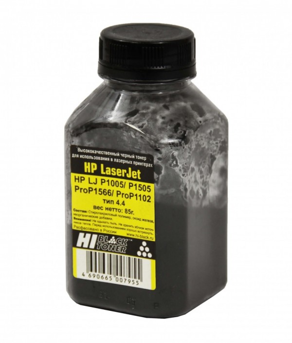 Тонер Hi-Black для HP LJ P1005/ P1505/ ProP1566/ ProP1102, Тип 4.4, Black, 85 г, банка