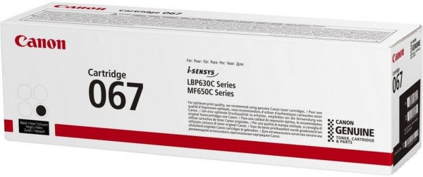 Картридж Canon 067Bk 5102C002 оригинальный для Canon i-SENSYS LBP631CW/ LBP633Cdw/ MF651Cw/ MF655Cdw/ MF657Cdw, чёрный, 1350 стр.