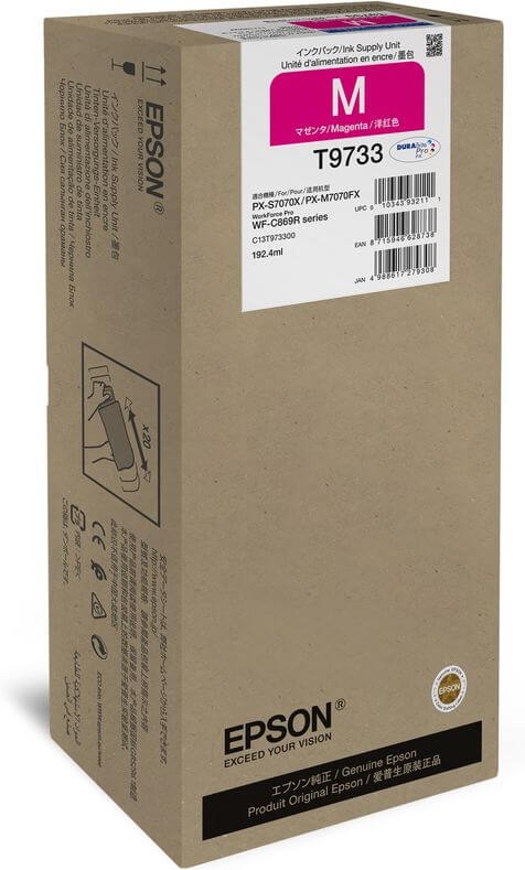 Чернила Epson C13T973300 (T9733 Magenta) XL оригинальные для Epson WorkForce WF-C869RDTWF, пурпурный, 192.4мл