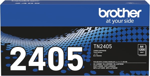 Картридж Brother TN-2405 (TN2405) оригинальный для Brother HL-L2335D/ L2370DN/ L2375DW, DCP-L2535D/ L2550DW, MFC-L2715DW/ L2750DW, чёрный, 1200 стр.