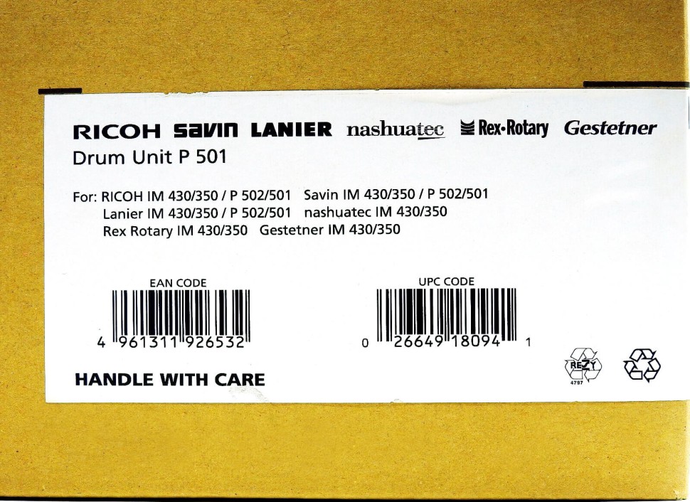 Фотобарабан Ricoh тип P 501 (419095) Black оригинальный для Ricoh  IM 430/ IM350, P 501/  P 502, чёрный, 40000 стр.