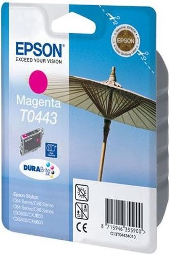 T0443/ C13T04434010 (magenta) Картридж Epson оригинальный для Stylus C84/ C86/ CX6400/ CX6600, пурпурный 