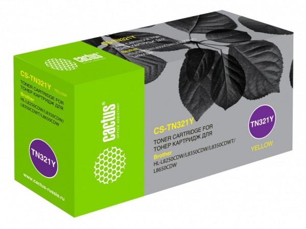 Картридж Cactus TN-321Y (CS-TN321Y) для Brother HL-L8250CDN/ MFC-L8650CDW, жёлтый, 1500стр.