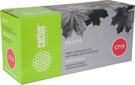 Картридж Cactus 719 (CS-C719) для принтеров Canon i-SENSYS MF5840 MF5880 LBP6300 6650 черный 2100 страниц