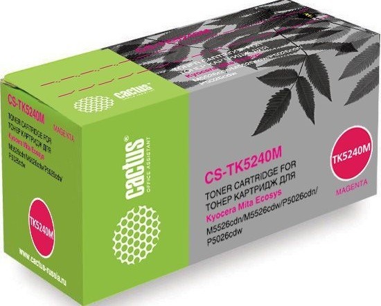 Картридж Cactus TK-5240M (CS-TK5240M) для принтеров Kyocera Ecosys M5526cdn/ M5526cdw/ P5026cdn/ P5026cdw пурпурный 3000 страниц