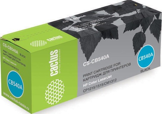 Cactus CB540A Картридж (CS-CB540A) для принтеров Color LaserJet CP1215/ 1515/ CM1312, черный