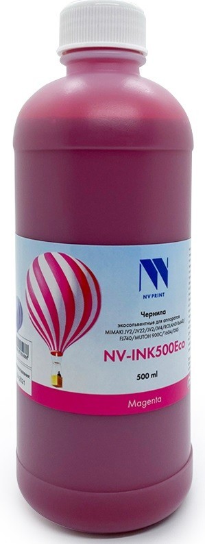 Чернила NV Print INK500 Magenta Eco экосольвентные для устройств, печатающих головами Epson DX4/ 5/ 7 XP-606 (500ml)