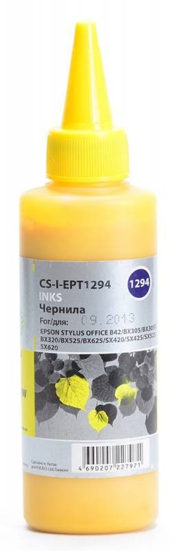 Чернила Cactus CS-I-EPT1294 для принтеров Epson StOf B42/ BX305/ BX305F/ BX320/ BX525, желтый 100мл