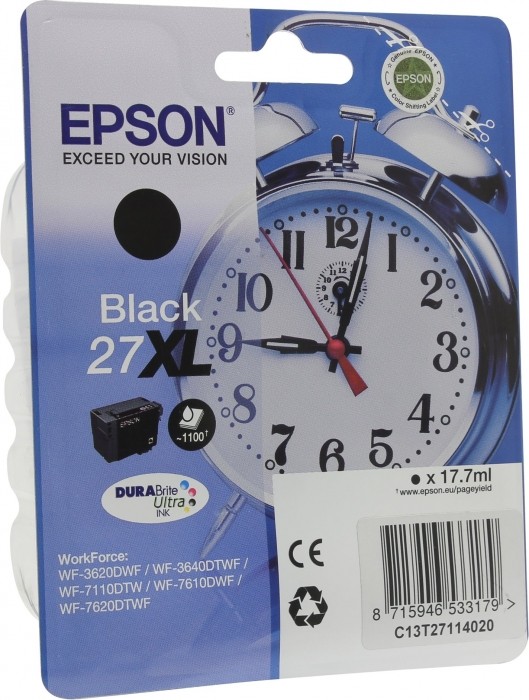 C13T27114020 Картридж Epson Singlepack Black 27XL DURABrite Ultra Ink for WF7110/7610/7620 (cons ink)