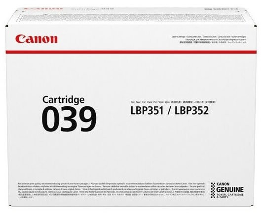 Тонер-картридж оригинальный Canon 039BK 0287C001 для принтера Canon i-SENSYS LBP351x/ 352x, Чёрный (11 000 стр.)
