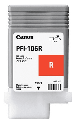 Картридж оригинальный Canon PFI-106R 6627B001 для принтера Canon iPF6300/ iPF6300S/ iPF6350/ iPF6400/ iPF6456, красный, 130 мл
