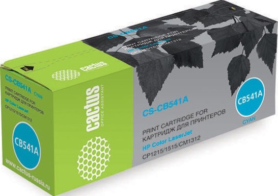 Cactus CB541A Картридж (CS-CB541A) для принтеров HP Color LaserJet CP1215/ 1515/ CM1312, голубой, 1 400 стр.