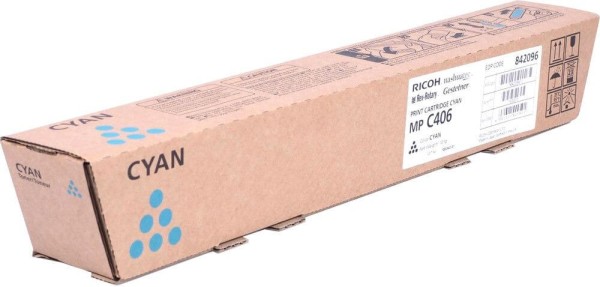 Картридж Ricoh MP C406 (842096) оригинальный для MPC306/ 406/ 307, голубой, 6000 стр.