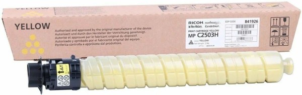 Картридж Ricoh MP C2503H (841926) оригинальный для Ricoh Aficio MP C2003/ C2503, желтый, увеличенный, 9500 стр.