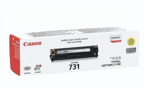 Картридж Canon 731Y 6269B002 оригинальный для принтера Canon LBP7100Cn, 7110Cw yellow 1500 страниц