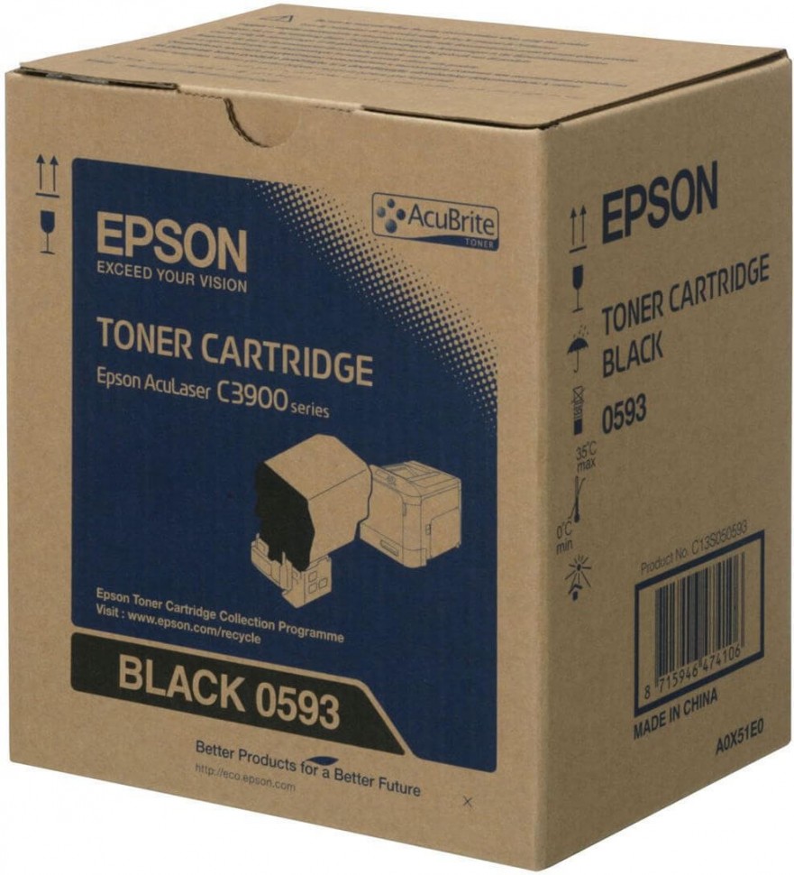 Epson C13S050593 оригинальный картридж для принтера Epson AcuLaser C3900/ CX37, чёрный, 6000 стр.