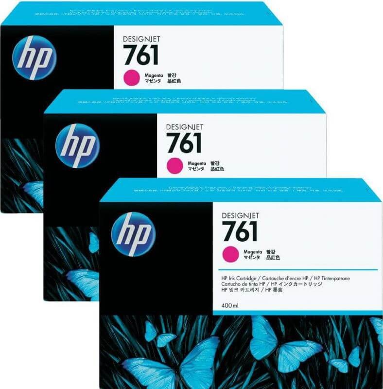 HP CR271A набор оригинальных картриджей №761 Magenta для DesignJet T7100, пурпурный, 3х400 мл.