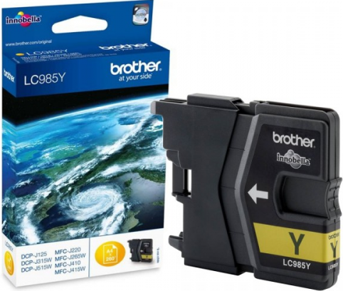 Картридж Brother LC-985Y (LC985Y) оригинальный для Brother DCP-J315W/ DCP-J515W/ MFC-J265W, жёлтый, 260 стр.