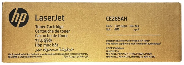 Картридж HP CE285AH (85A) оригинальный для HP LaserJet Pro P1102/ P1104/ P1106/ P1107/ P1108/ P1109/ M1132/ M1134/ M1136/ M1137/ M1138/ M1139/ M1212/ M1213/ M1214/ M1216/ M1217/ M1248, 1600 стр.