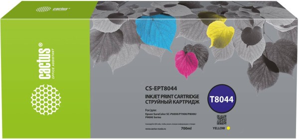 Картридж Cactus T8044 (CS-EPT8044) Yellow для Epson SureColor SC-P6000/ SC-P7000/ SC-P8000/ SC-P9000, жёлтый, 700мл
