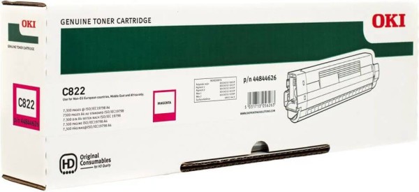 Картридж OKI (44844626/44844614) оригинальный для принтера OKI C822, пурпурный, 7300 стр.