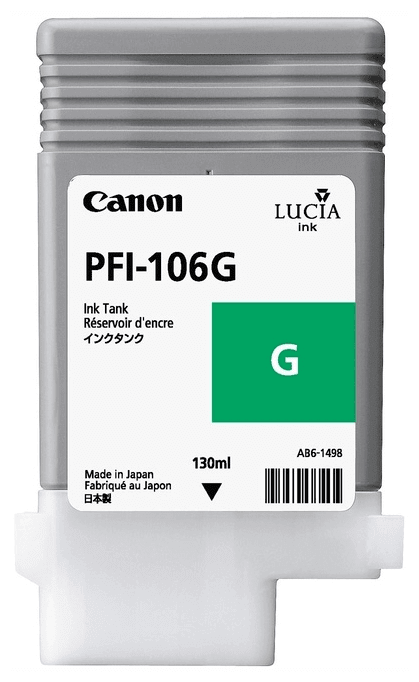 Картридж оригинальный Canon PFI-106G 6628B001 для принтера Canon iPF6300/ iPF6300S/ iPF6350/ iPF6400/ iPF6450, зеленый, 130 мл
