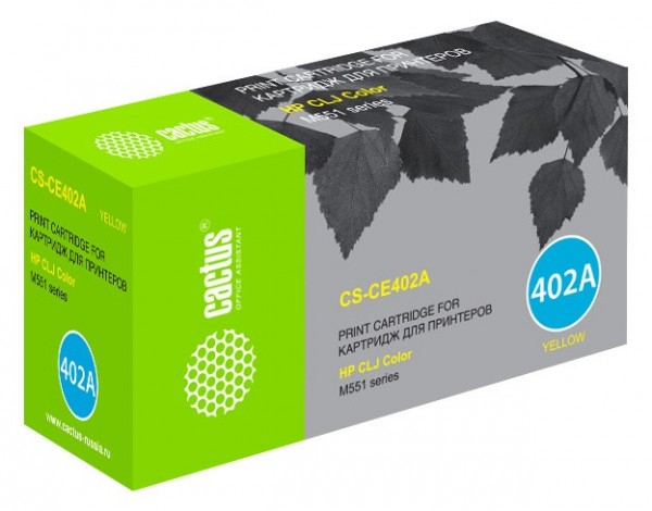 Картридж лазерный Cactus CS-CE402A желтый (6000стр.) для HP CLJ M551 series