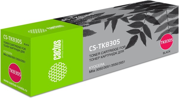 Картридж Cactus TK-8305K (CS-TK8305) Black для Kyocera 3050/ 3051/ 3550/ 3551, чёрный, 25000 страниц