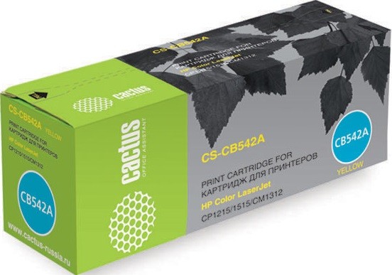 Cactus CB542A Картридж (CS-CB542A) для принтеров HP Color LaserJet CP1215/ 1515/ CM1312, желтый, 1 400 стр.
