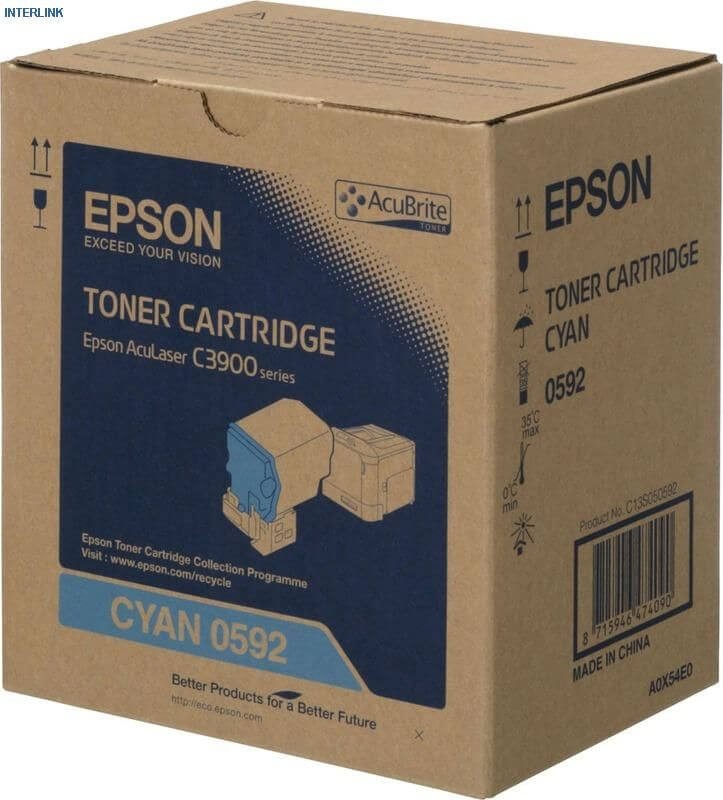 Epson C13S050592 оригинальный картридж для принтера Epson AcuLaser C3900/ CX37, голубой, 6000 стр.