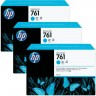 HP CR272A набор оригинальных картриджей №761 Cyan для DesignJet T7100, голубой, 3х400 мл.