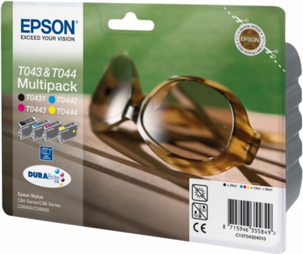 Картридж T043140АВА/T04324010 Epson ST C84/86 (комплект 4 шт)