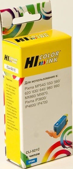 Картридж Hi-Black (HB-CLI-521C) для Canon PIXMA iP3600/ iP4600/ MP540, C