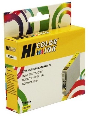 Картридж Hi-Black (HB-T0924) для Epson Stylus C91/ CX4300/ T26/ TX106/ 109, Y