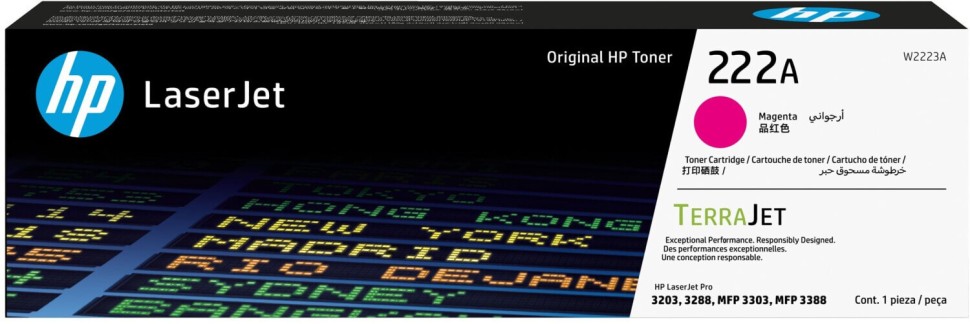 Картридж HP W2223A (222A) Magenta оригинальный для HP LaserJet Pro 3203/ MFP 3303, пурпурный, 1200 стр.