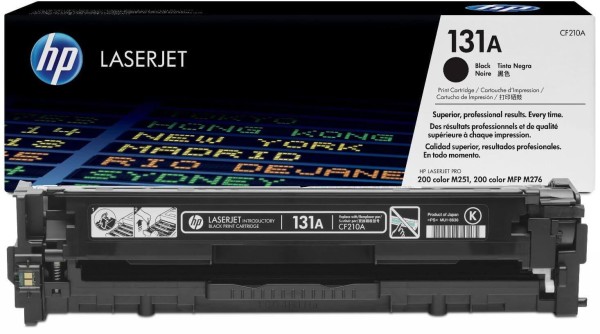 Картридж HP CF210A (131A) Black оригинальный для HP Color LaserJet Pro 200 M251/ MFP M276, чёрный, 1600 страниц