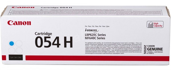 Картридж Canon 054HC (3027C002) оригинальный для принтера Canon MF645Cx/ MF643Cdw/ MF641Cw/ LBP621/ 623, cyan 2300 страниц