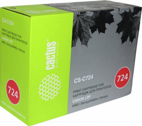 Картридж Cactus 724 (CS-C724) для принтеров Canon LBP 6480/ 6750/ 6480x/ 6750dn черный 6000 страниц