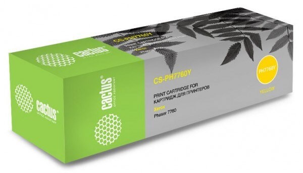 Картридж Cactus 106R01162 (CS-PH7760Y) для Xerox Phaser 7760/ 7760dn/ 7760dx/ 7760dxf, бар.в компл., желтый, 25000 стр.
