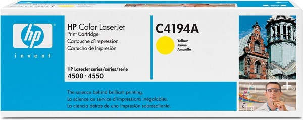 Картридж HP C4194A оригинальный для принтера HP Color LaserJet 4500/ 4550, жёлтый, 6000 стр.