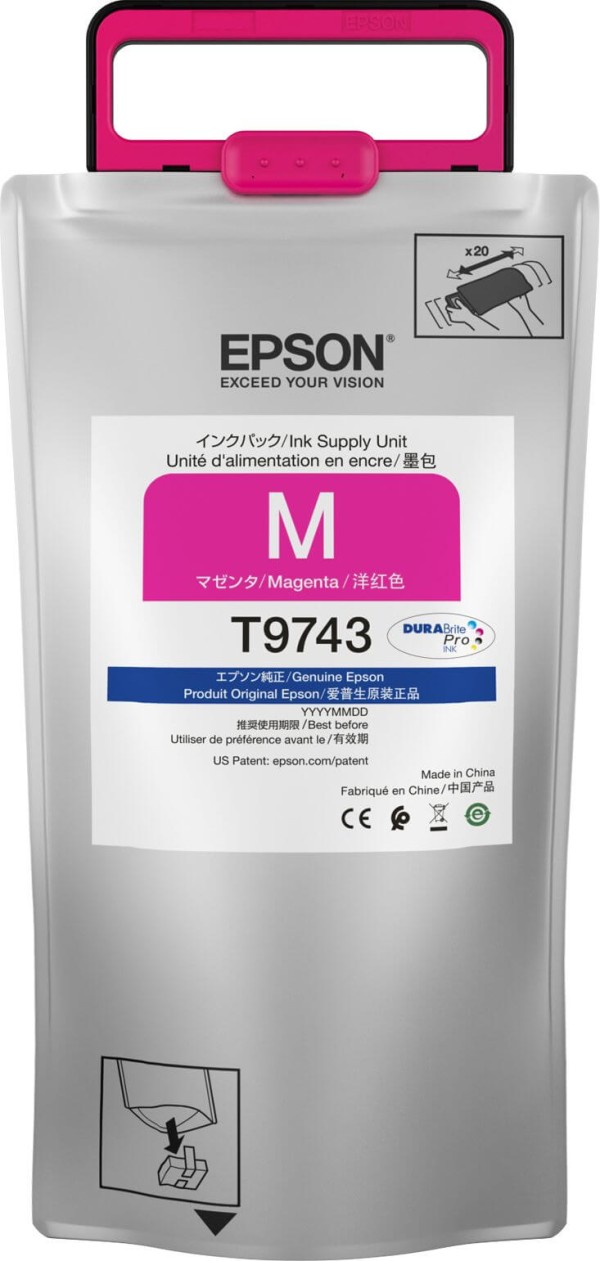 Чернила Epson C13T974300 (T9743 Magenta) XXL оригинальные для Epson WorkForce WF-C869RDTWF, пурпурный, 735.2мл