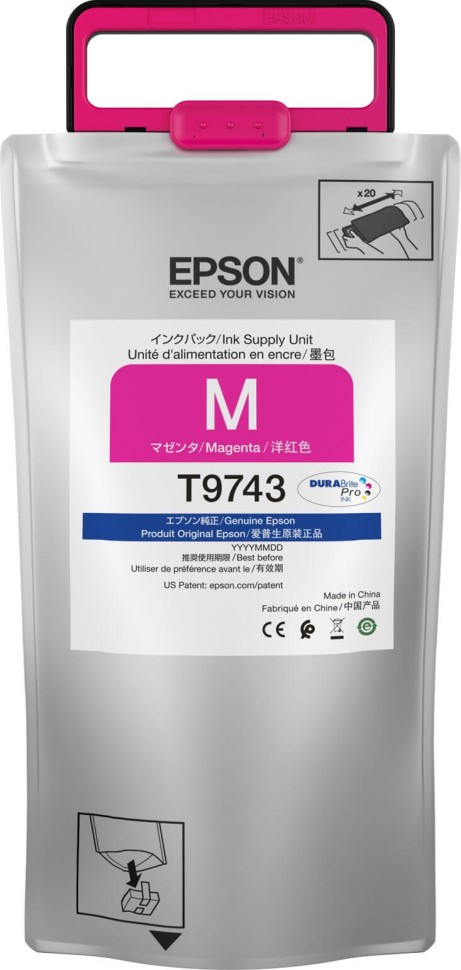 Чернила Epson C13T974300 (T9743 Magenta) XXL оригинальные для Epson WorkForce WF-C869RDTWF, пурпурный, 735.2мл