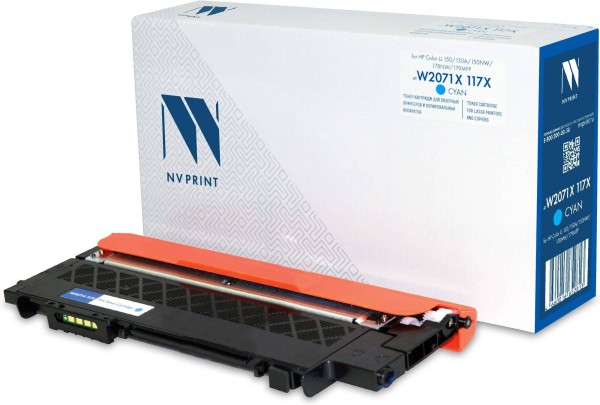 Картридж NV Print W2071X 117X (NV-W2071XT-117X-C) Cyan для HP Color LaserJet 150A/ 150NW/ 178NW/ 179MFP, голубой, 1300 стр.